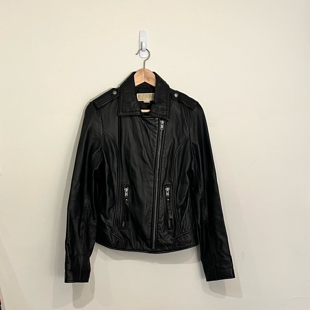 Michael Kors Leather Moto Jacket